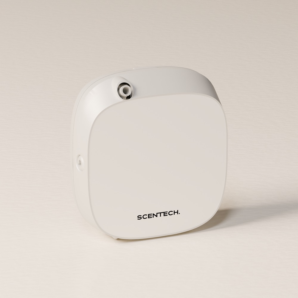 The Scentech Smart Aroma Diffuser, a waterless cold-air machine, seen from the front